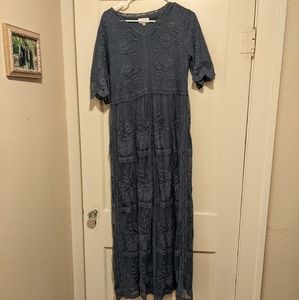 Blue Orange Creek lace maxi dress